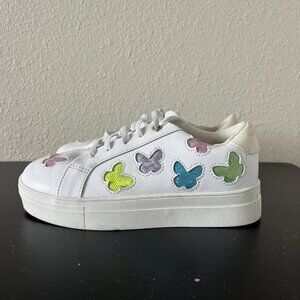 Kurt Geiger Girls Laney Butterfly White Sneakers Shoes Size 3